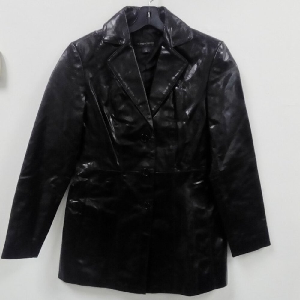 Bagatelle Black Shiny Leather Jacket size M